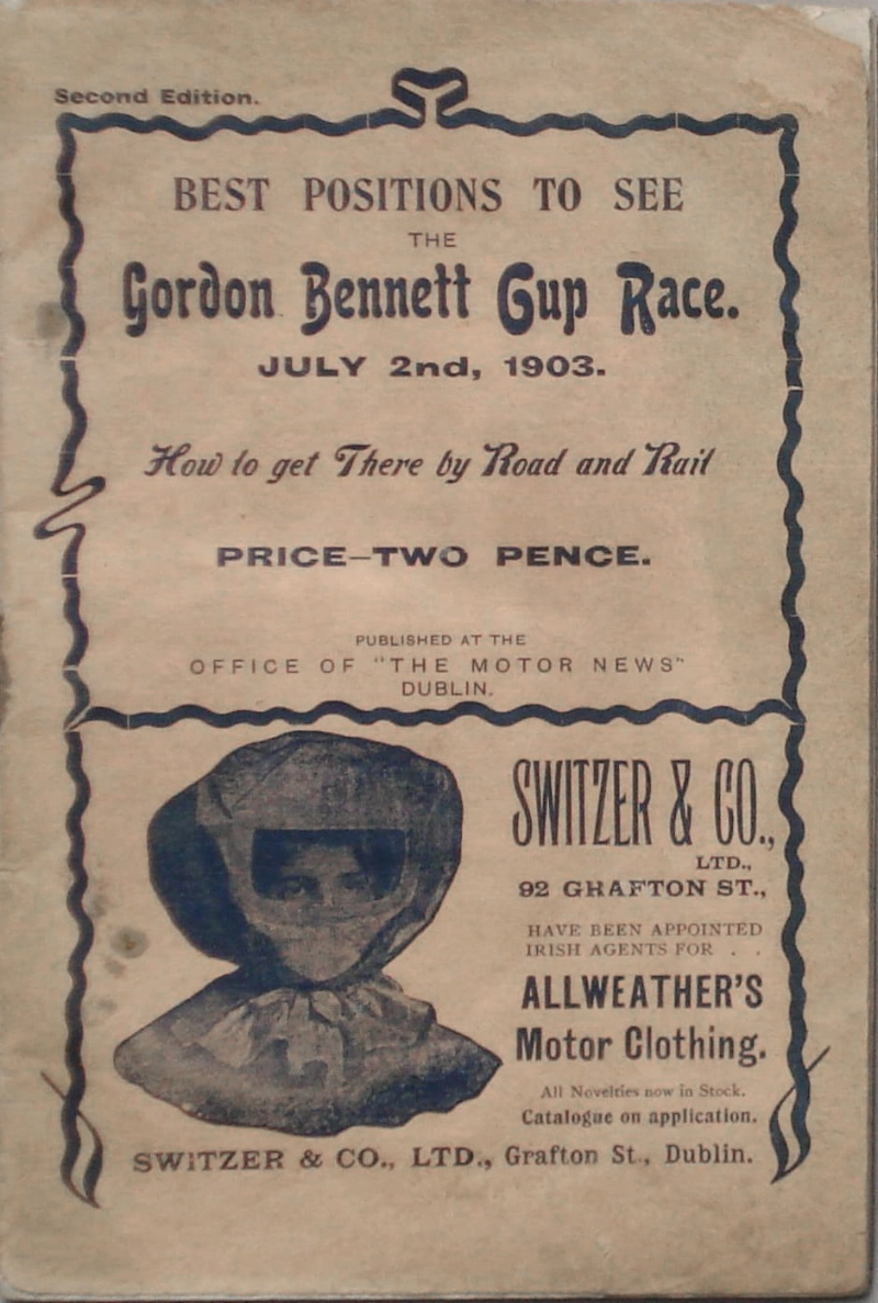1903 newspaper ad for the Bennett Gordon Cup in Ireland 1903 newspaper ad for the Bennett Gordon Cup in Ireland